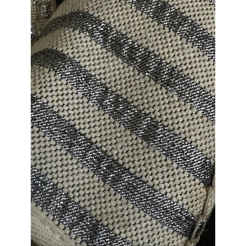 Charter Club Joeey Round Toe Metallic Stripe Espadrille Flats Size 8.5